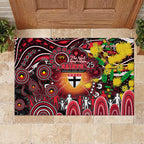 NAIDOC Week 2025 Saints Football Rubber Doormat Aboriginal Dot Painting