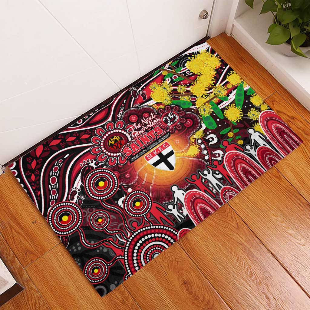 NAIDOC Week 2025 Saints Football Rubber Doormat Aboriginal Dot Painting