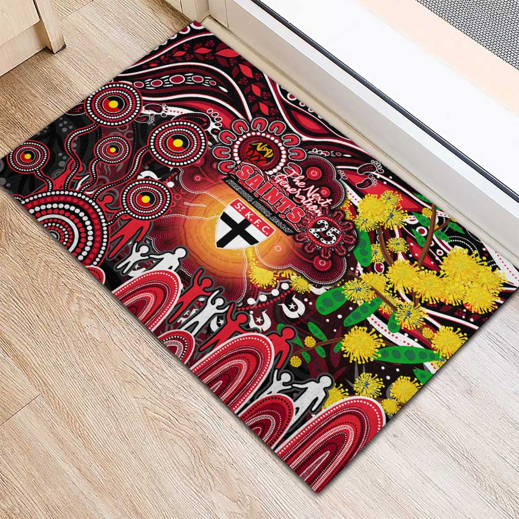 NAIDOC Week 2025 Saints Football Rubber Doormat Aboriginal Dot Painting