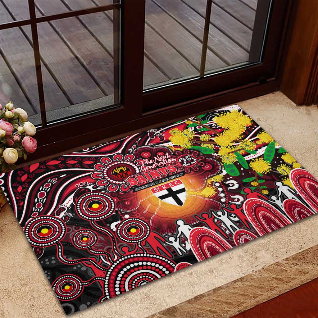 NAIDOC Week 2025 Saints Football Rubber Doormat Aboriginal Dot Painting