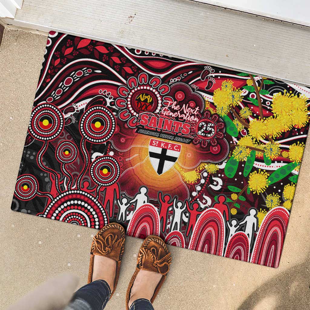 NAIDOC Week 2025 Saints Football Rubber Doormat Aboriginal Dot Painting