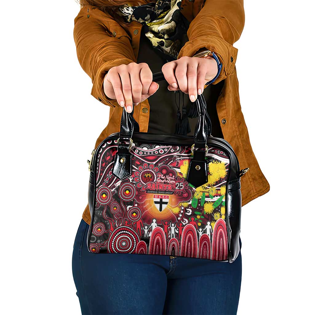 NAIDOC Week 2025 Saints Football Shoulder Handbag Aboriginal Dot Painting