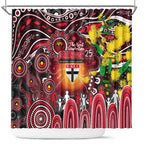 NAIDOC Week 2025 Saints Football Shower Curtain Aboriginal Dot Painting