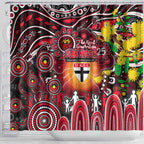 NAIDOC Week 2025 Saints Football Shower Curtain Aboriginal Dot Painting