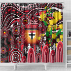 NAIDOC Week 2025 Saints Football Shower Curtain Aboriginal Dot Painting