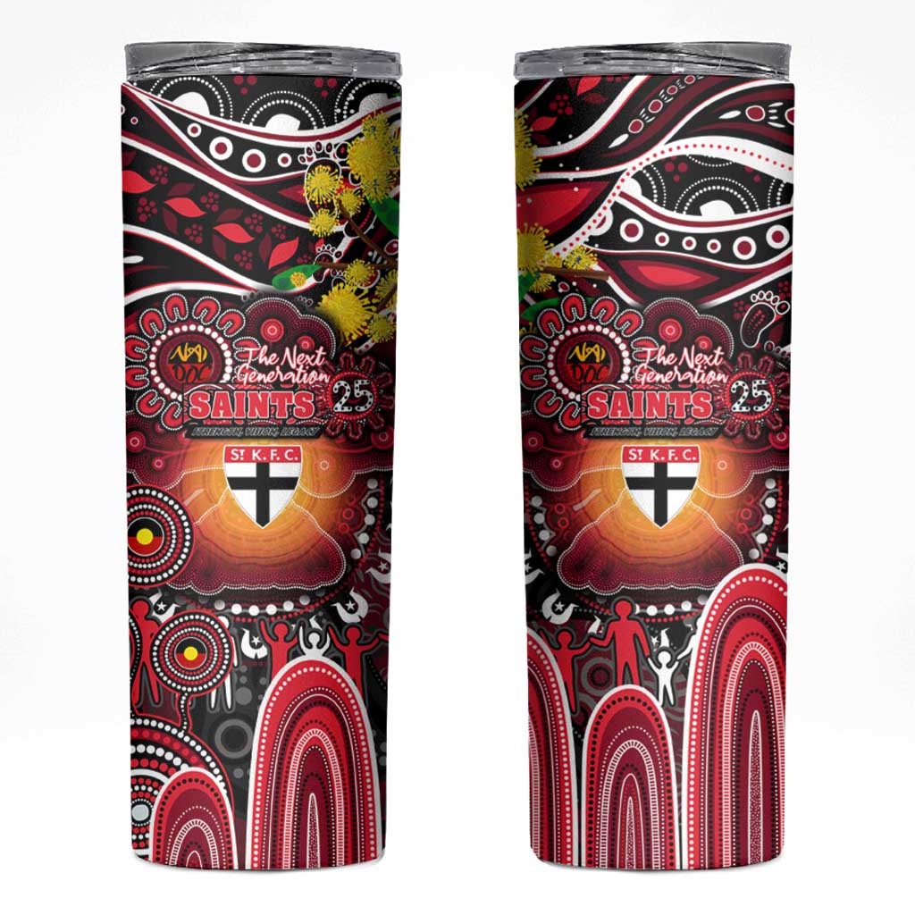 NAIDOC Week 2025 Saints Football Skinny Tumbler Aboriginal Dot Painting