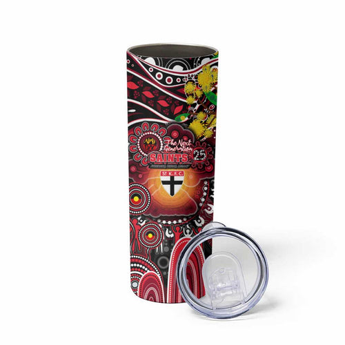NAIDOC Week 2025 Saints Football Skinny Tumbler Aboriginal Dot Painting