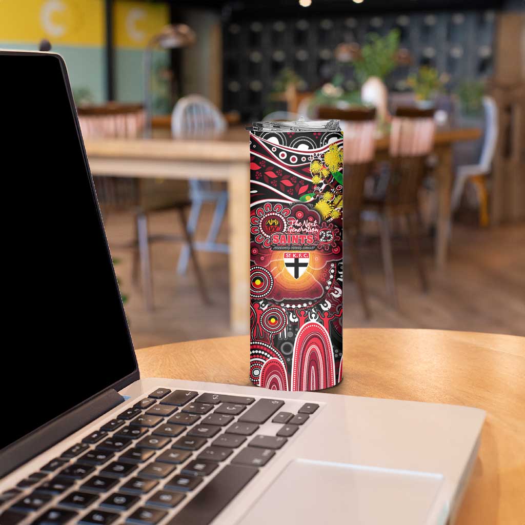 NAIDOC Week 2025 Saints Football Skinny Tumbler Aboriginal Dot Painting