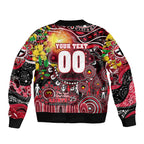 Personalised NAIDOC Week 2025 Saints Football Sleeve Zip Bomber Jacket Aboriginal Dot Painting