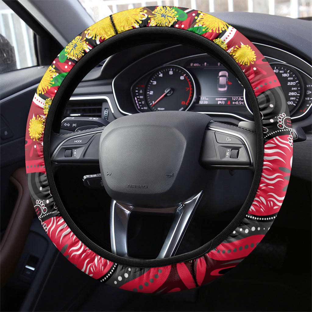 NAIDOC Week 2025 Saints Football Steering Wheel Cover Aboriginal Dot Painting