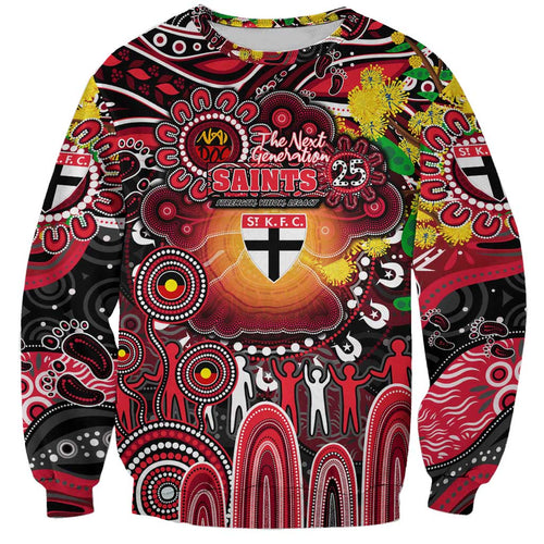 Personalised NAIDOC Week 2025 Saints Football Sweatshirt Aboriginal Dot Painting