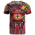Personalised NAIDOC Week 2025 Saints Football T Shirt Aboriginal Dot Painting