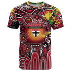 Personalised NAIDOC Week 2025 Saints Football T Shirt Aboriginal Dot Painting