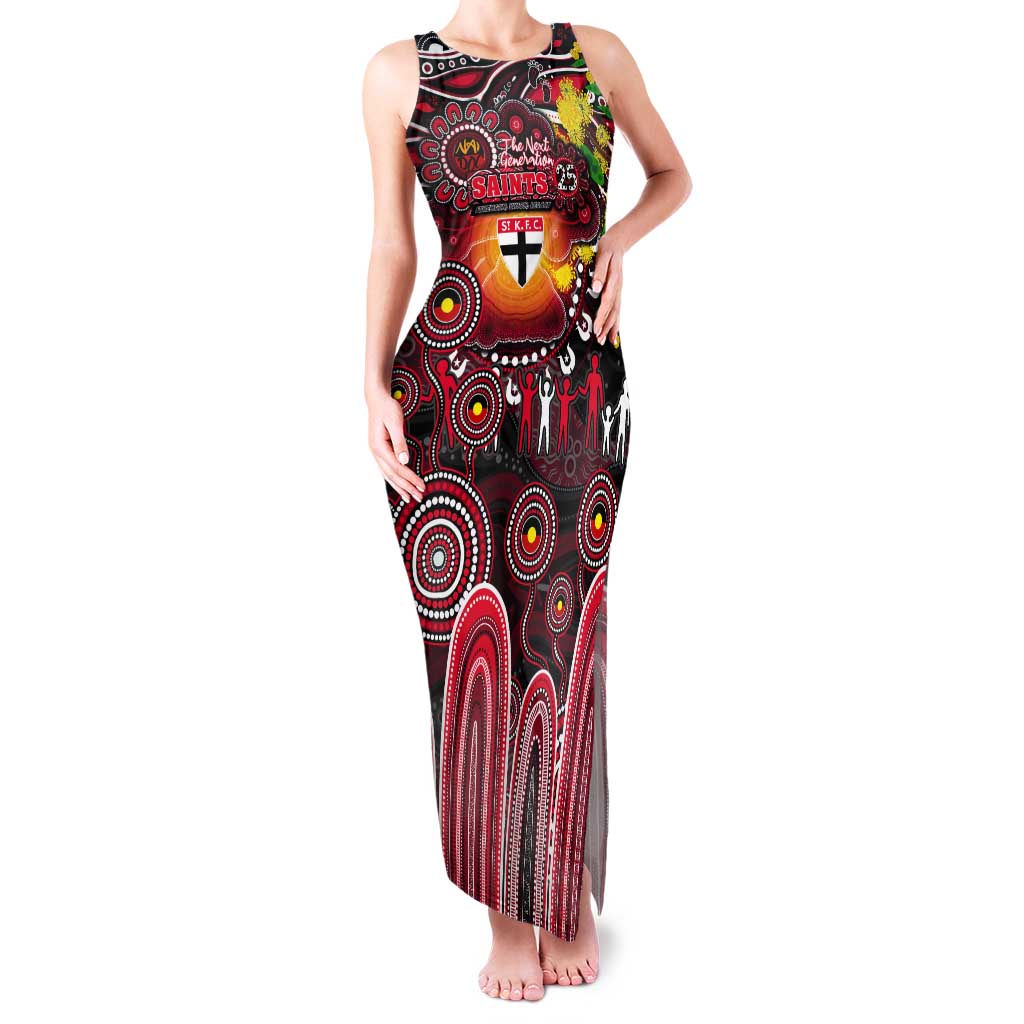Personalised NAIDOC Week 2025 Saints Football Tank Maxi Dress Aboriginal Dot Painting