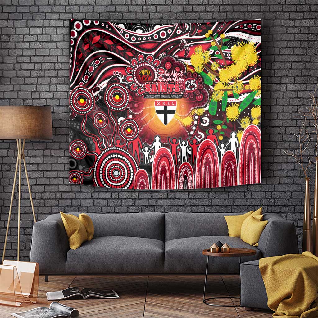 NAIDOC Week 2025 Saints Football Tapestry Aboriginal Dot Painting