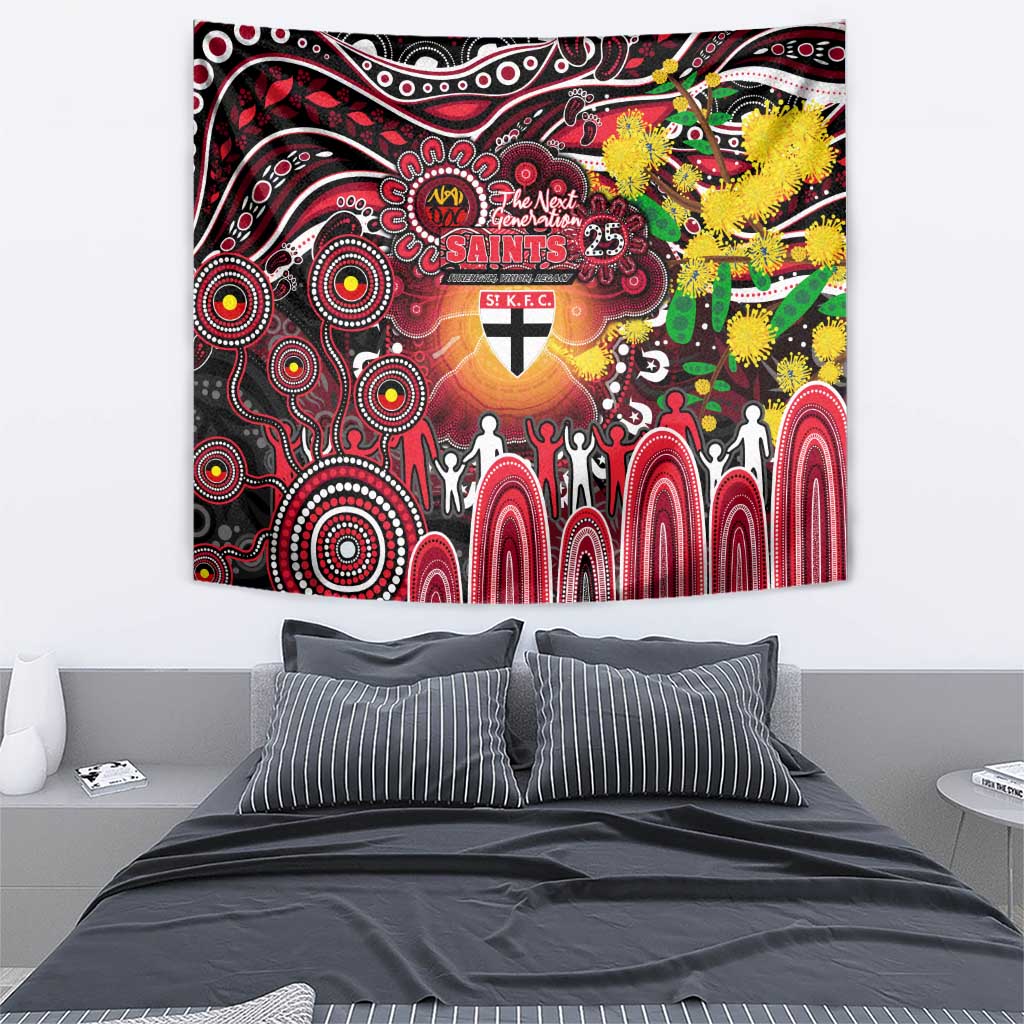 NAIDOC Week 2025 Saints Football Tapestry Aboriginal Dot Painting