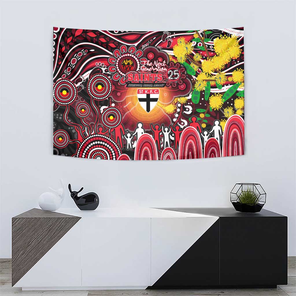 NAIDOC Week 2025 Saints Football Tapestry Aboriginal Dot Painting