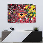 NAIDOC Week 2025 Saints Football Tapestry Aboriginal Dot Painting