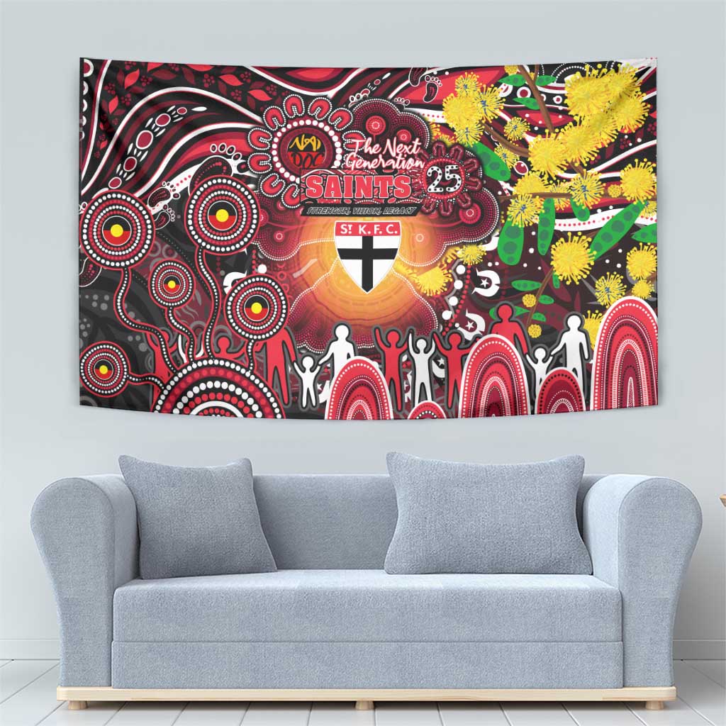 NAIDOC Week 2025 Saints Football Tapestry Aboriginal Dot Painting