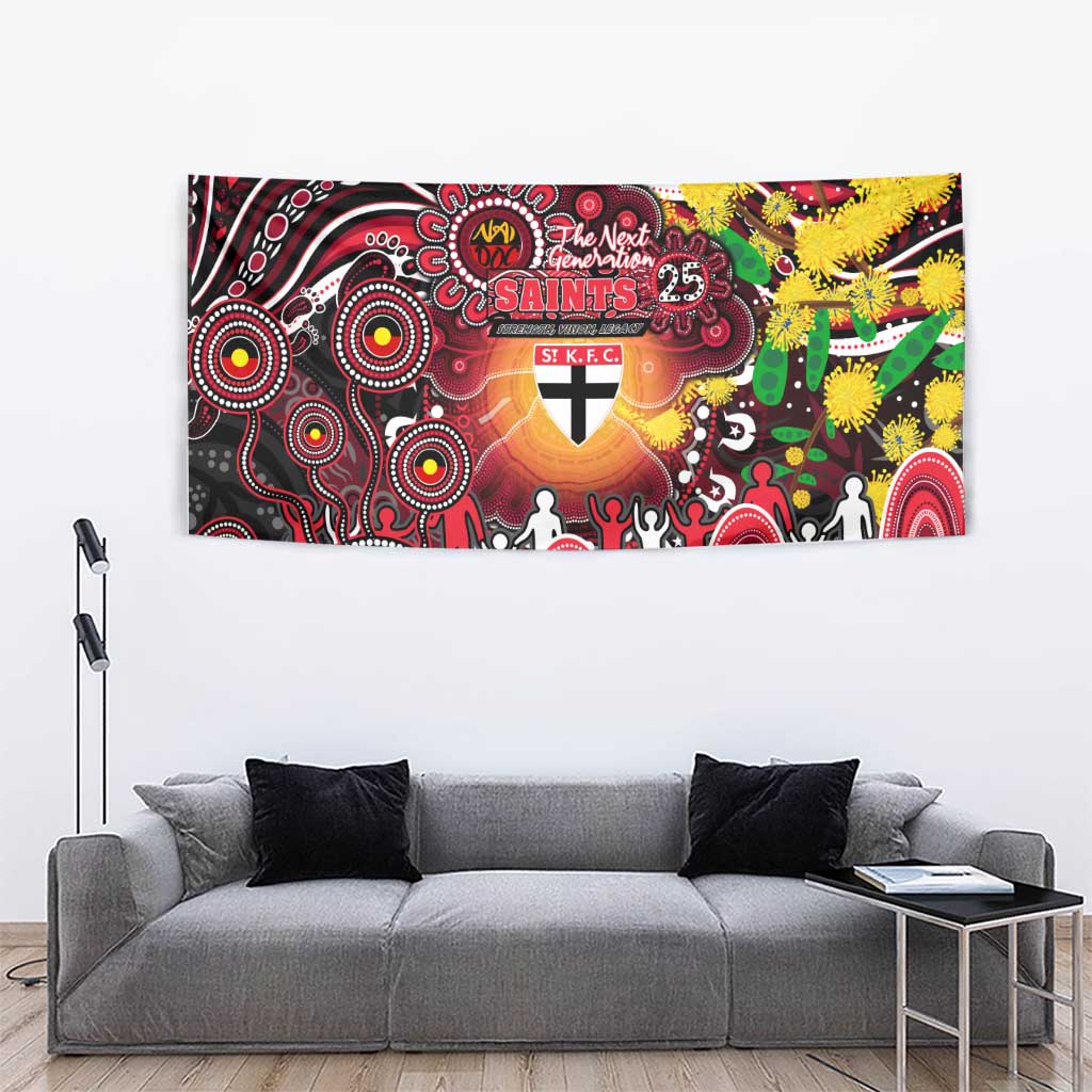 NAIDOC Week 2025 Saints Football Tapestry Aboriginal Dot Painting