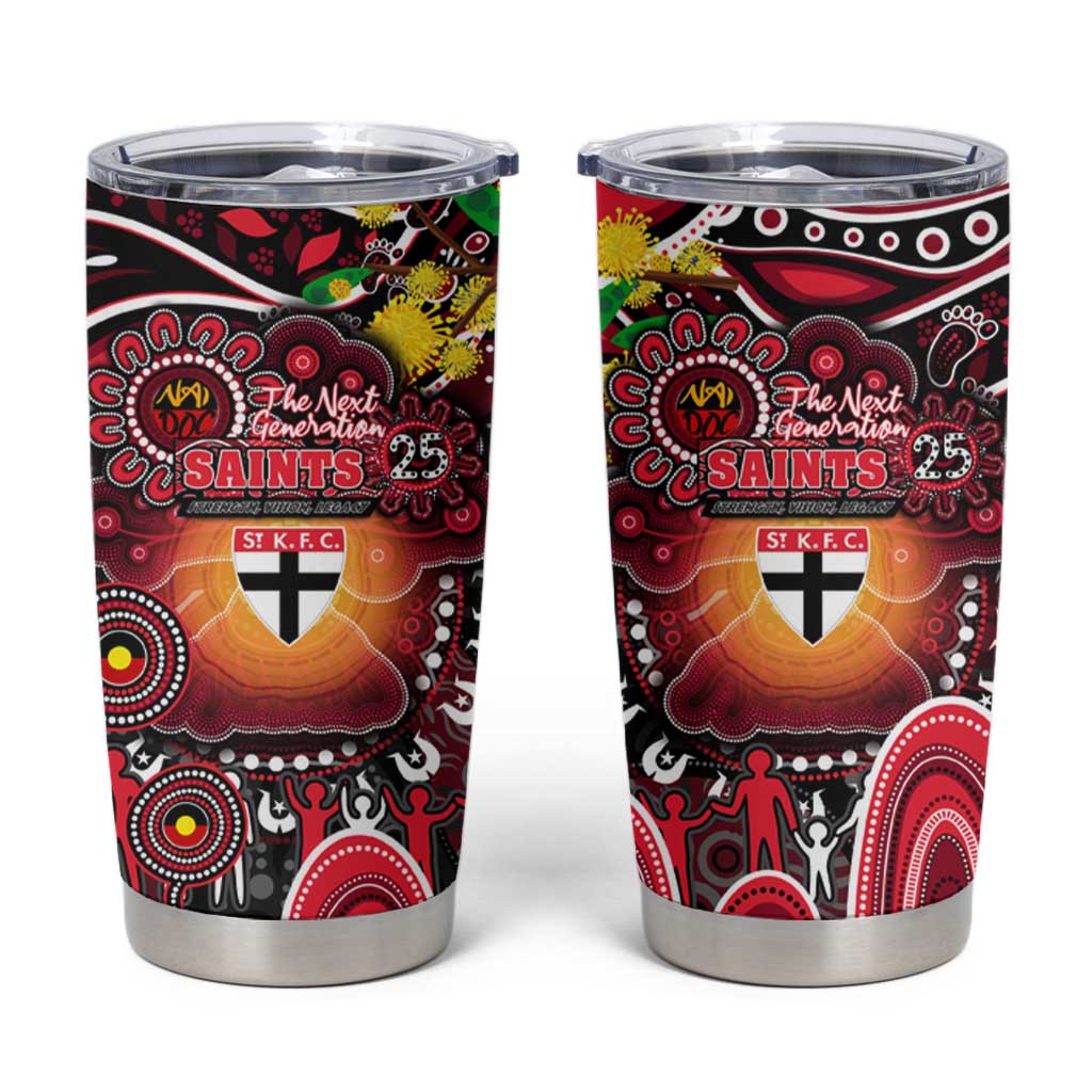 NAIDOC Week 2025 Saints Football Tumbler Cup Aboriginal Dot Painting