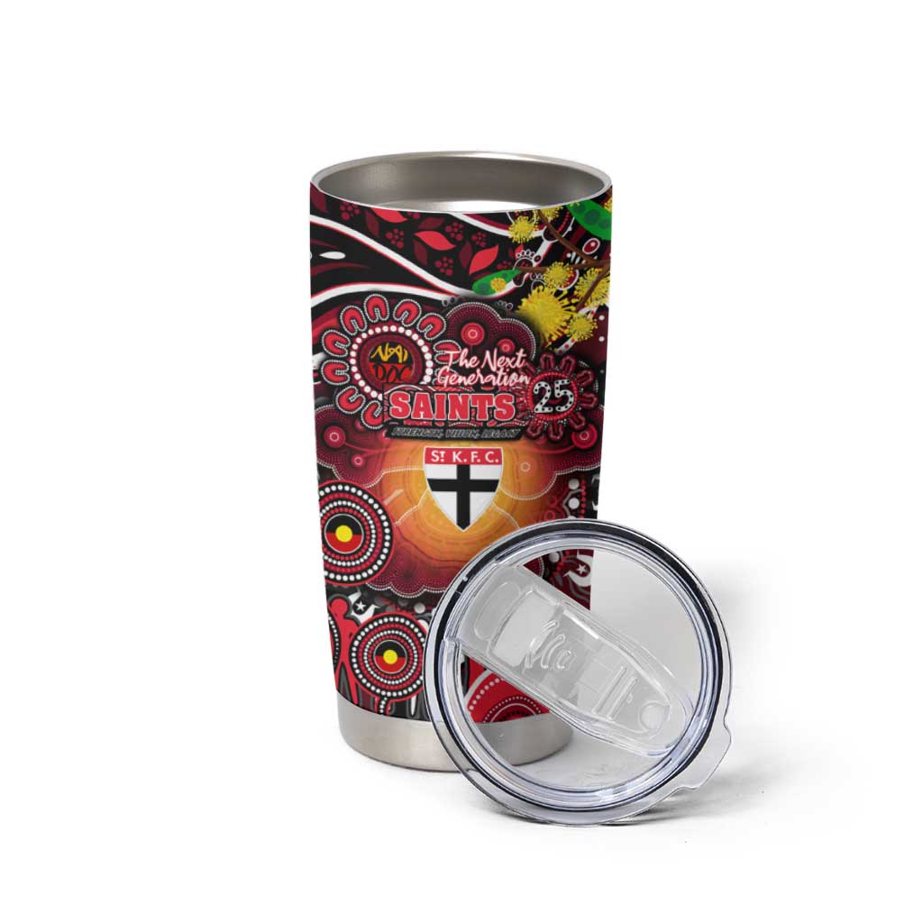 NAIDOC Week 2025 Saints Football Tumbler Cup Aboriginal Dot Painting