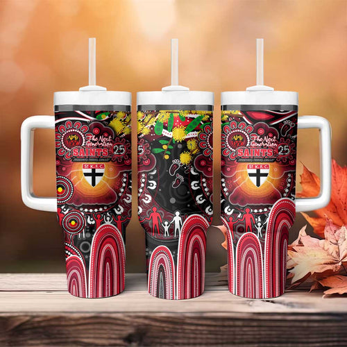 NAIDOC Week 2025 Saints Football Tumbler With Handle Aboriginal Dot Painting