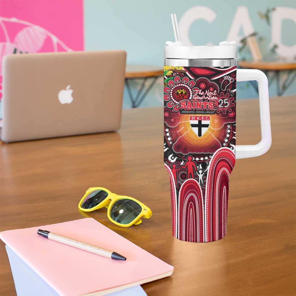 NAIDOC Week 2025 Saints Football Tumbler With Handle Aboriginal Dot Painting
