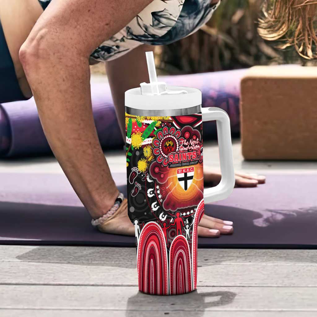 NAIDOC Week 2025 Saints Football Tumbler With Handle Aboriginal Dot Painting