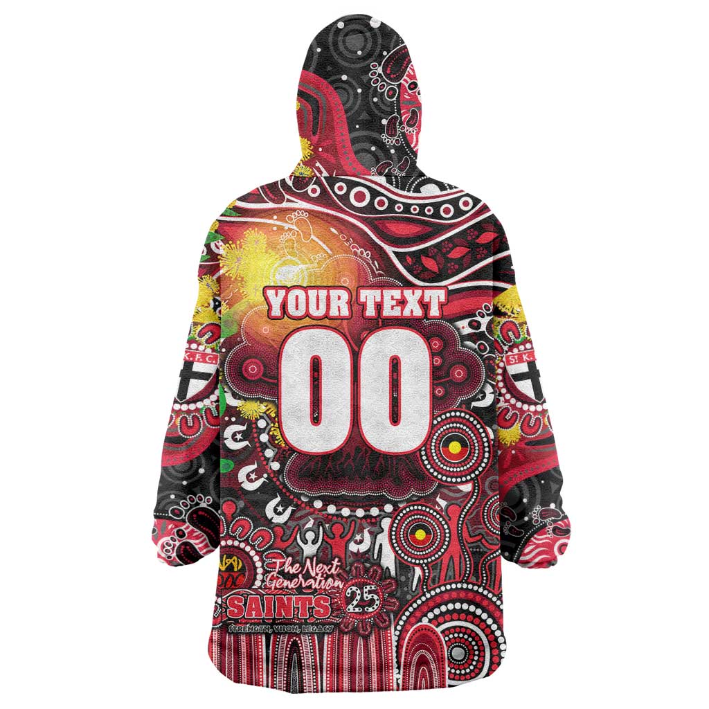 Personalised NAIDOC Week 2025 Saints Football Wearable Blanket Hoodie Aboriginal Dot Painting