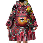 Personalised NAIDOC Week 2025 Saints Football Wearable Blanket Hoodie Aboriginal Dot Painting