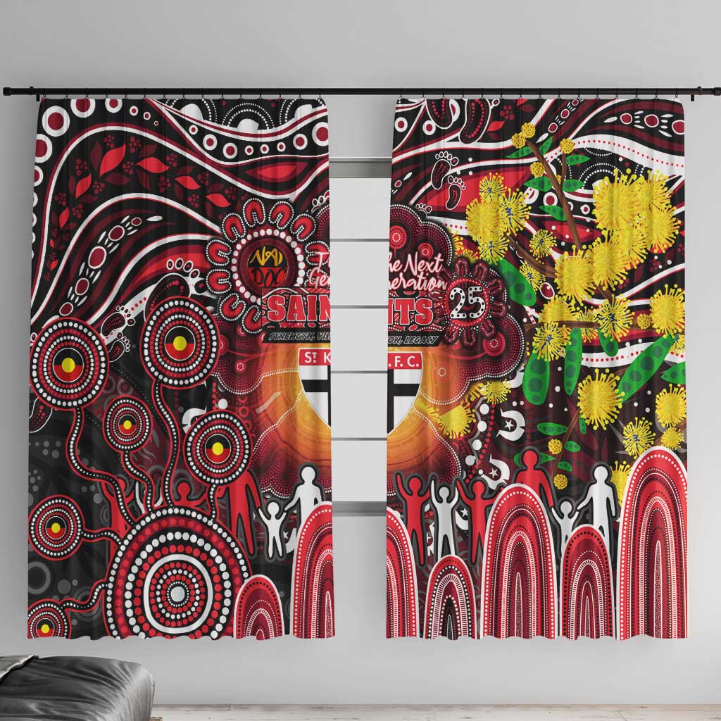 NAIDOC Week 2025 Saints Football Window Curtain Aboriginal Dot Painting
