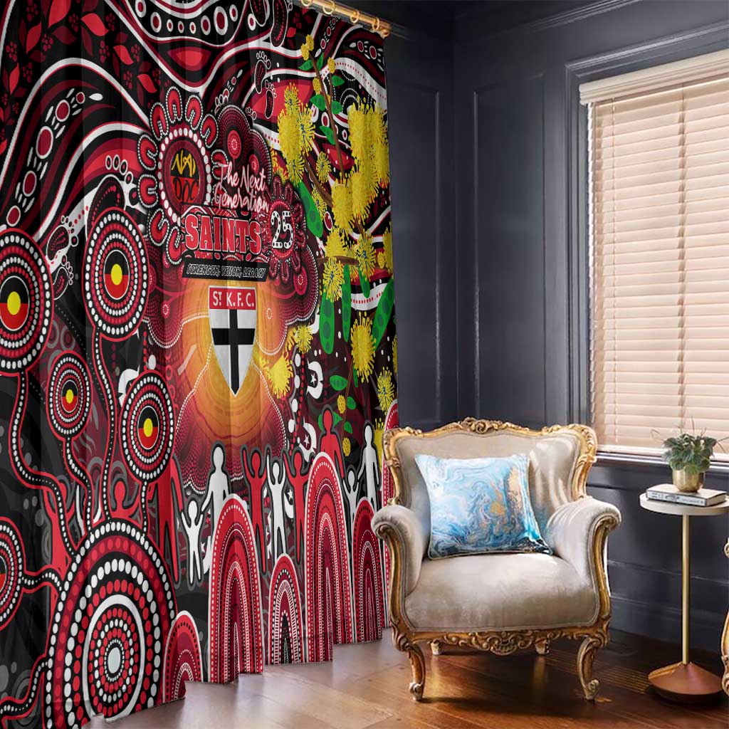 NAIDOC Week 2025 Saints Football Window Curtain Aboriginal Dot Painting