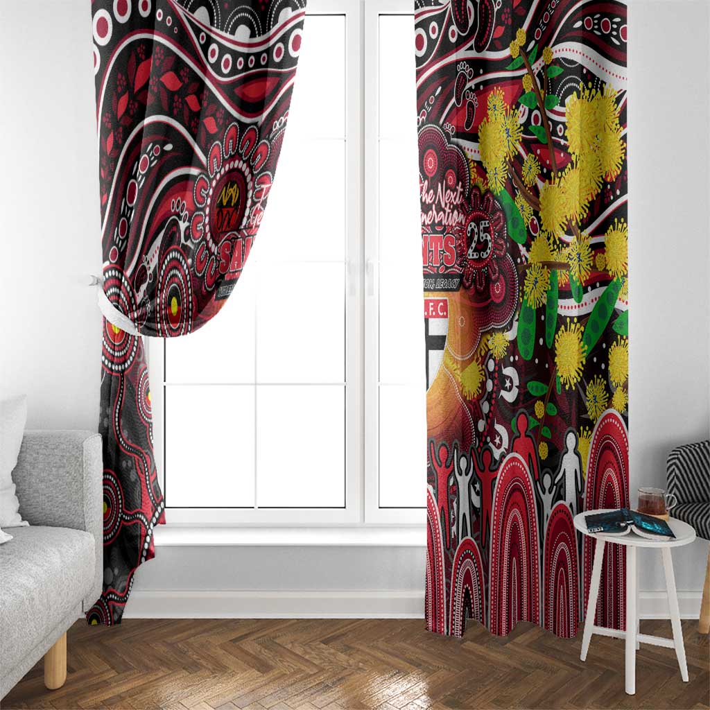 NAIDOC Week 2025 Saints Football Window Curtain Aboriginal Dot Painting