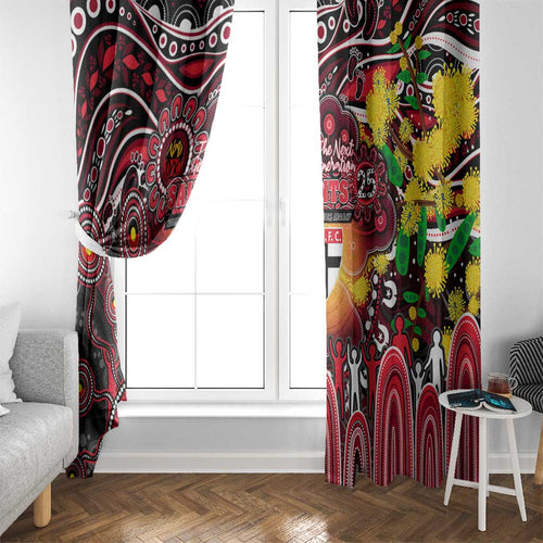NAIDOC Week 2025 Saints Football Window Curtain Aboriginal Dot Painting