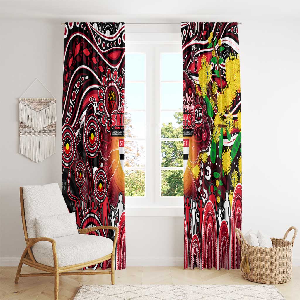 NAIDOC Week 2025 Saints Football Window Curtain Aboriginal Dot Painting