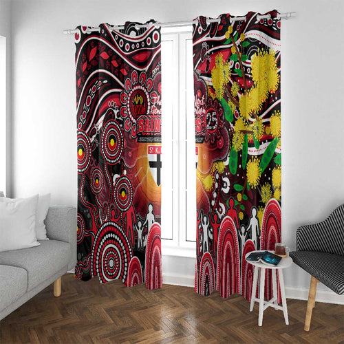 NAIDOC Week 2025 Saints Football Window Curtain Aboriginal Dot Painting