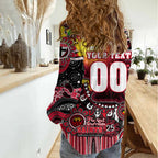 Personalised NAIDOC Week 2025 Saints Football Women Casual Shirt Aboriginal Dot Painting
