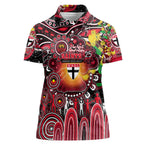 Personalised NAIDOC Week 2025 Saints Football Women Polo Shirt Aboriginal Dot Painting