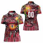 Personalised NAIDOC Week 2025 Saints Football Women Polo Shirt Aboriginal Dot Painting