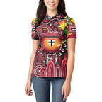 Personalised NAIDOC Week 2025 Saints Football Women Polo Shirt Aboriginal Dot Painting