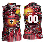 Personalised NAIDOC Week 2025 Saints Football Women Sleeveless Polo Shirt Aboriginal Dot Painting