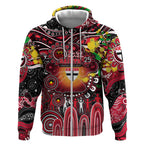 Personalised NAIDOC Week 2025 Saints Football Zip Hoodie Aboriginal Dot Painting