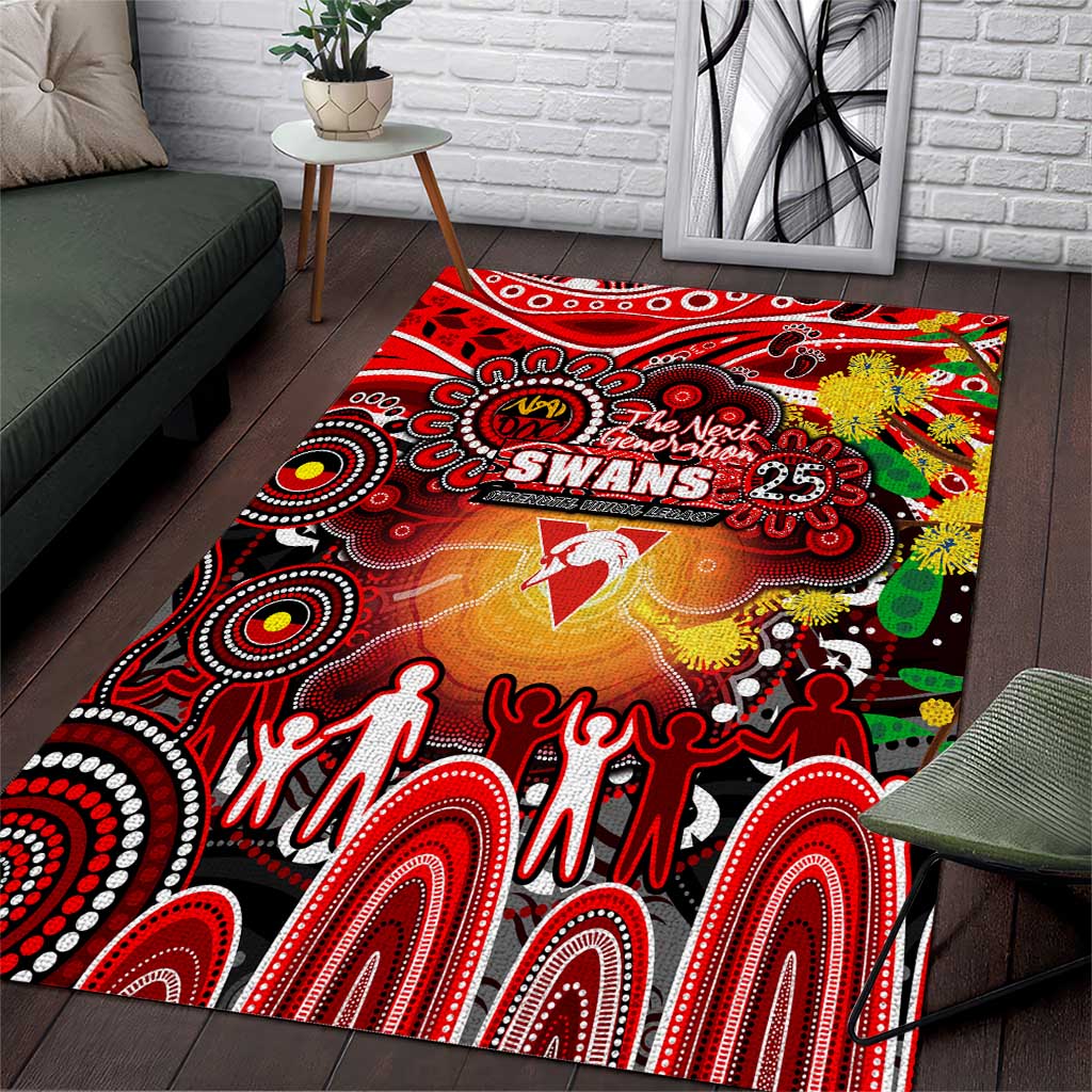 NAIDOC Week 2025 Swans Football Area Rug Aboriginal Dot Painting