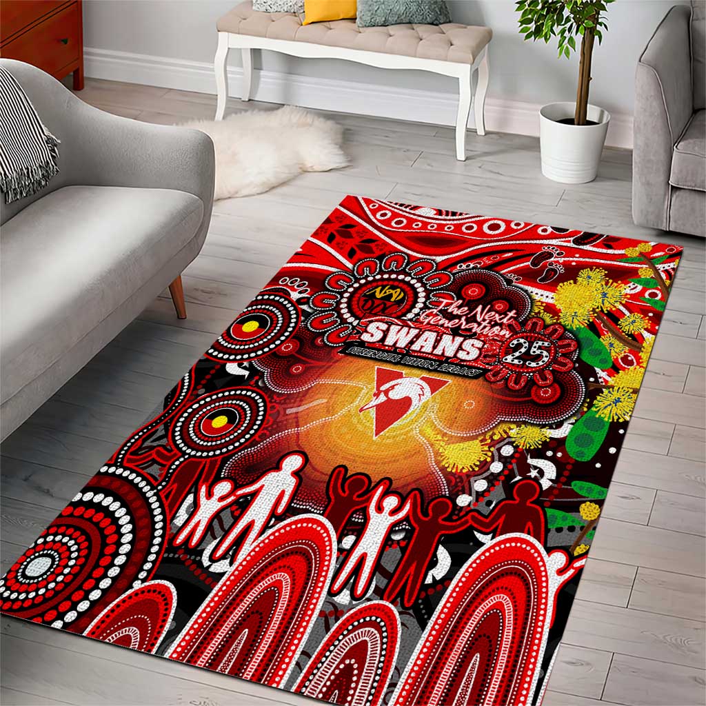 NAIDOC Week 2025 Swans Football Area Rug Aboriginal Dot Painting
