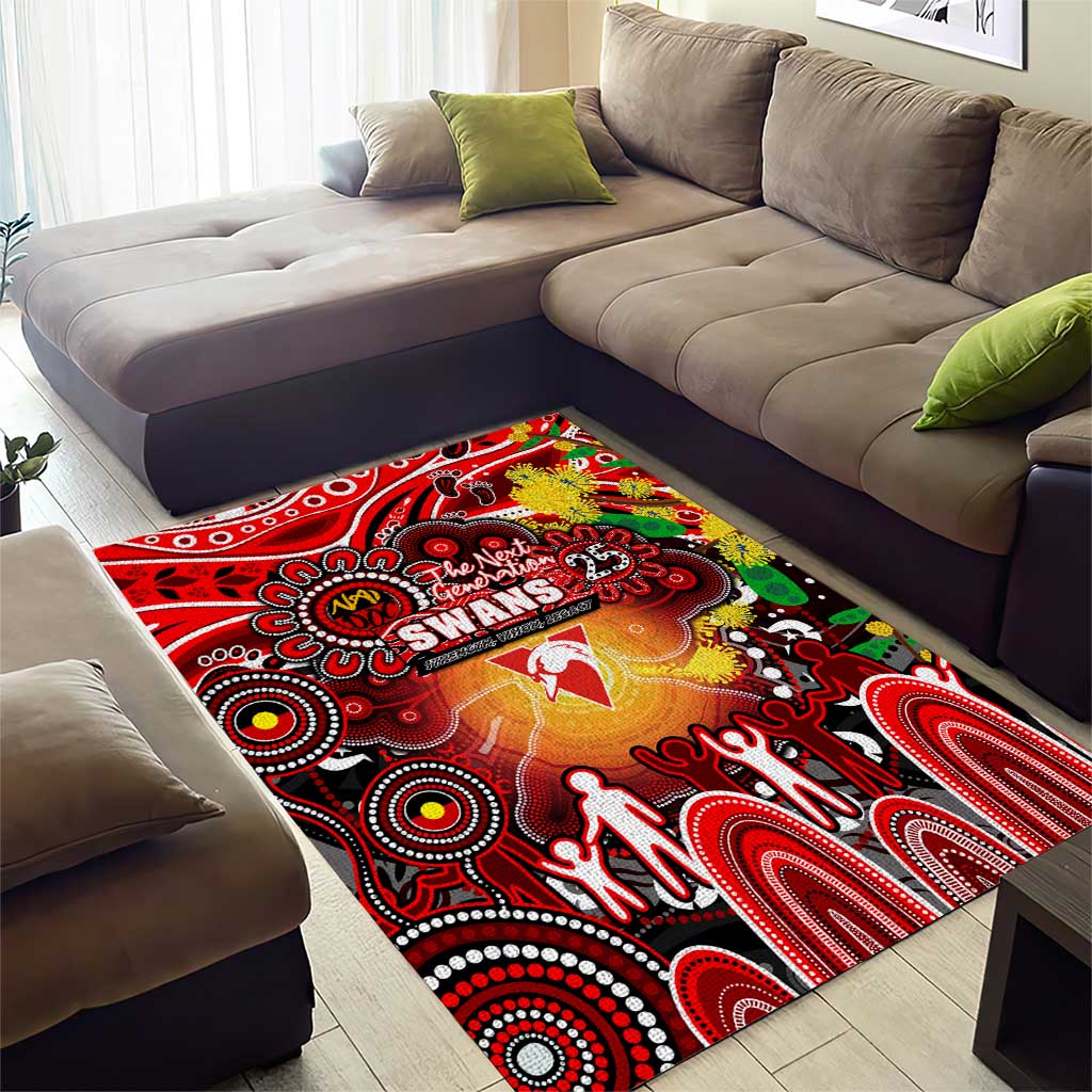 NAIDOC Week 2025 Swans Football Area Rug Aboriginal Dot Painting