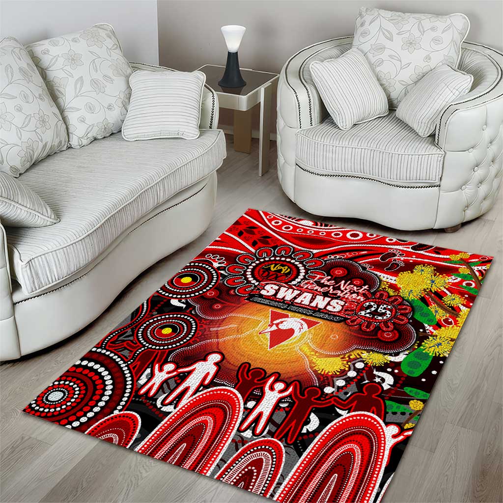 NAIDOC Week 2025 Swans Football Area Rug Aboriginal Dot Painting