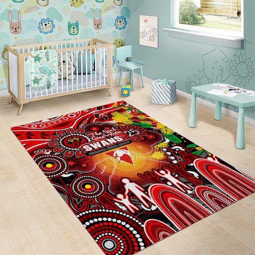 NAIDOC Week 2025 Swans Football Area Rug Aboriginal Dot Painting