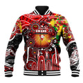 Personalised NAIDOC Week 2025 Swans Football Baseball Jacket Aboriginal Dot Painting