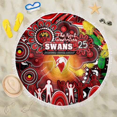 NAIDOC Week 2025 Swans Football Beach Blanket Aboriginal Dot Painting